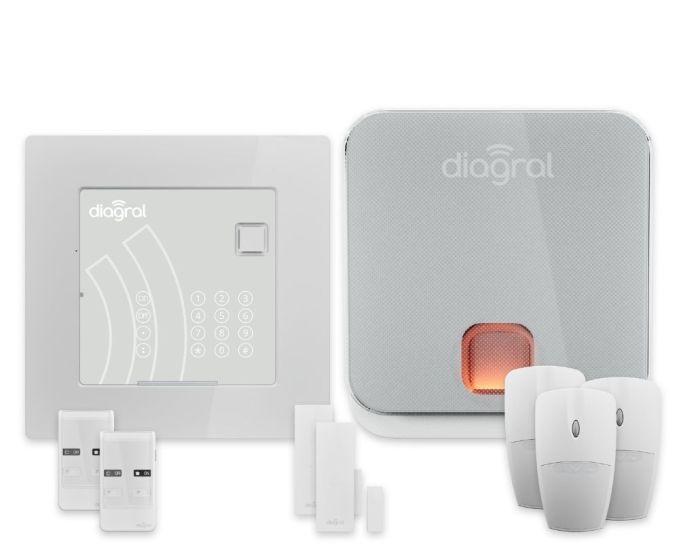 Pack alarme connecté optimal avec 5 détecteurs. Kit alarme maison Diagral