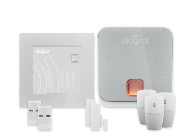 Pack alarme connecté optimal avec 5 détecteurs. Kit alarme maison Diagral